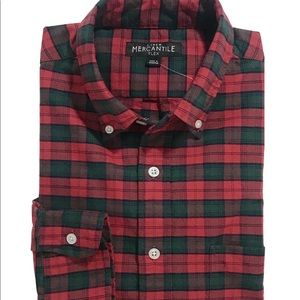 J crew mercantile flex Oxford plaid size large new